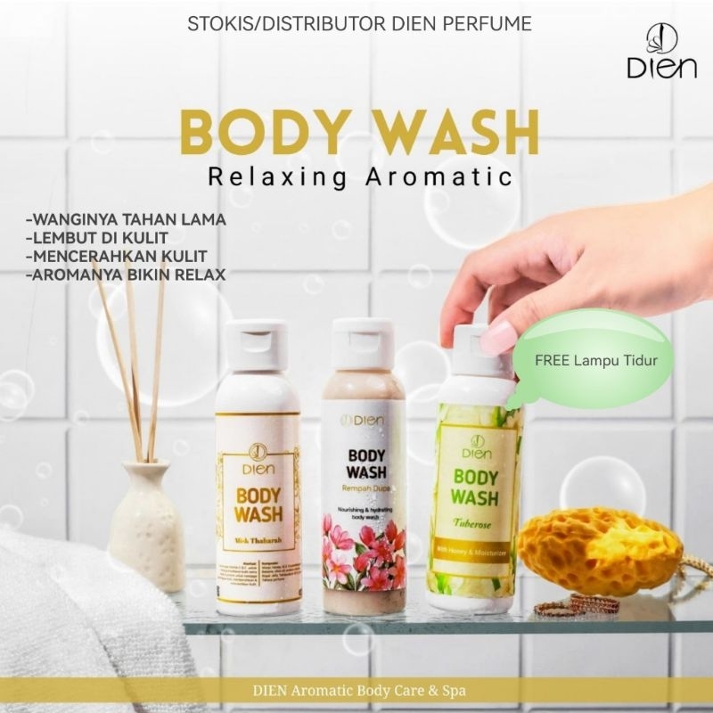 Sabun Mandi BODY WASH Rempah Dupa , Misk TAHARAH, TUBEROSE SEDAP MALAM BY DIEN PERFUME WANGI RELAXING AROMATIC 100 mL