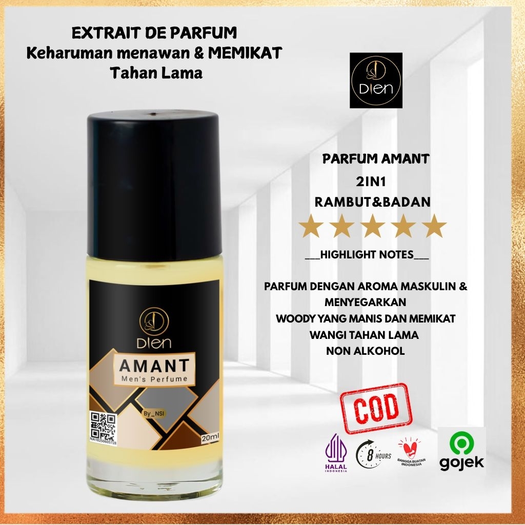 Amant men’s Perfume by Dien parfum Pria 20 ml maskulin dan mewah non alkohol