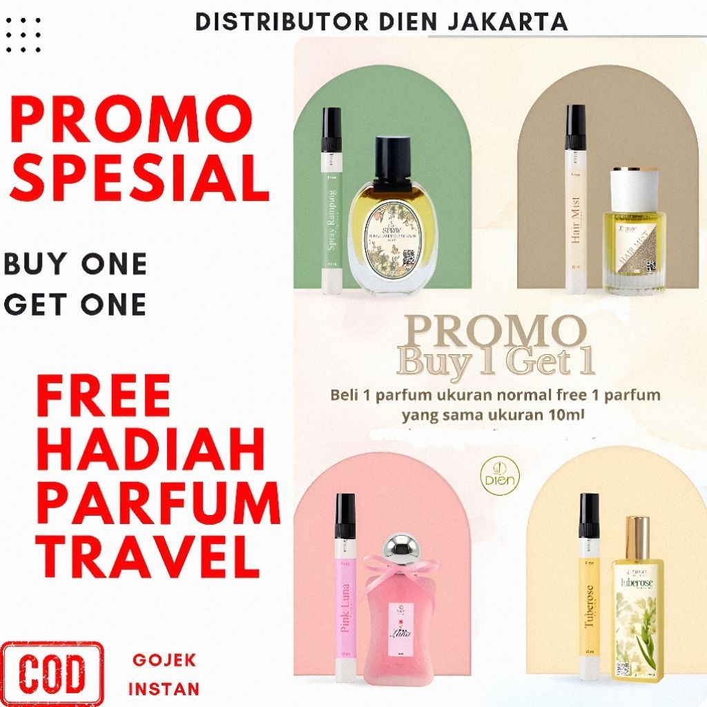 Perfume Hadiah buy one get one Perfume Spray Ramping, Luna Pink, hair mist, parfum melati  Dien perfume