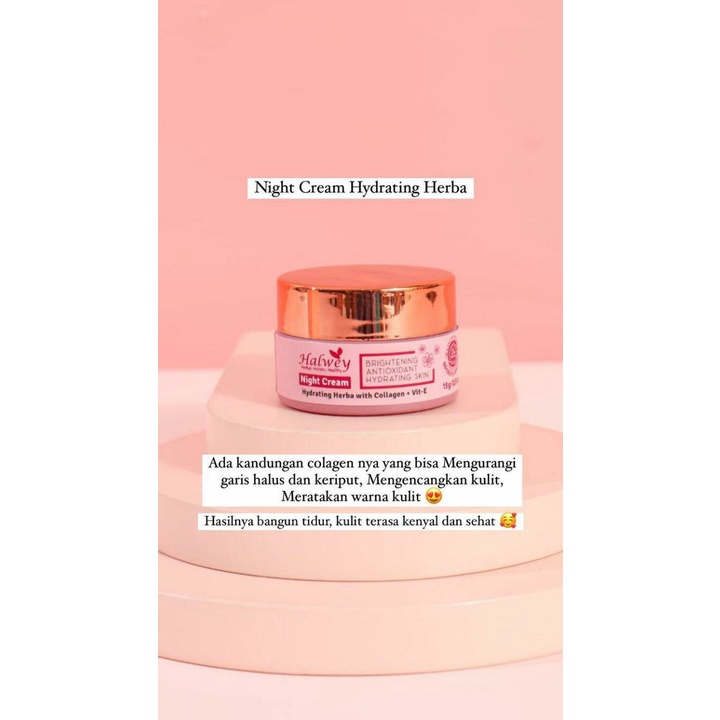 [HalweyBPOM] Night Cream Hydrating Herba with Collagen + Vit E