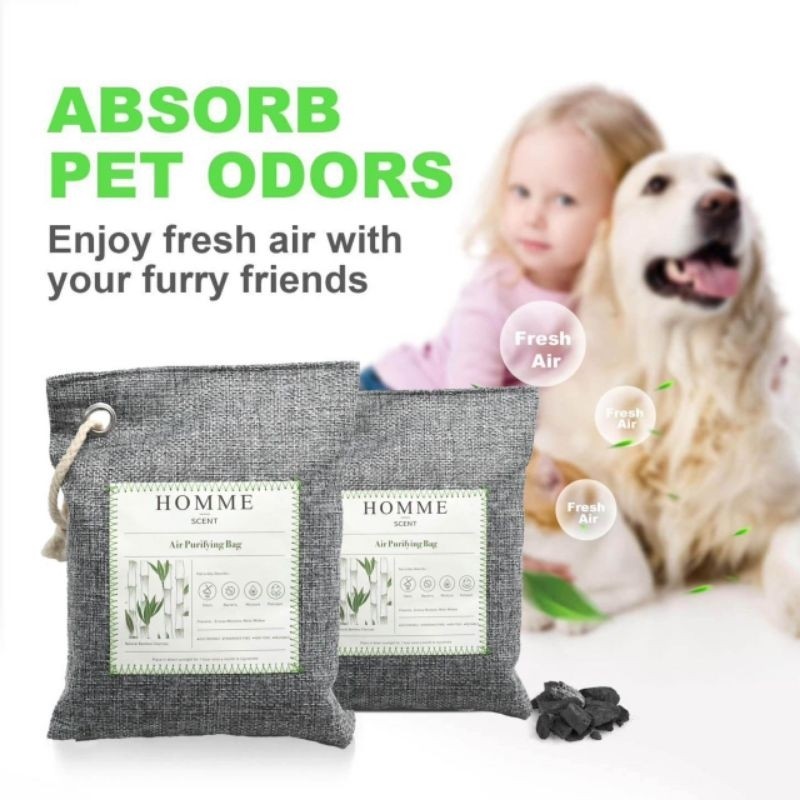 Terlaris Homme scent Air purifier bag bamboo charcoal penyerap bau lembab ruangan rumah kamar mandi mobil sepatu / pembersih udara natural fresh alami/Air Purifier Mobil Penghilang Bau Mobil