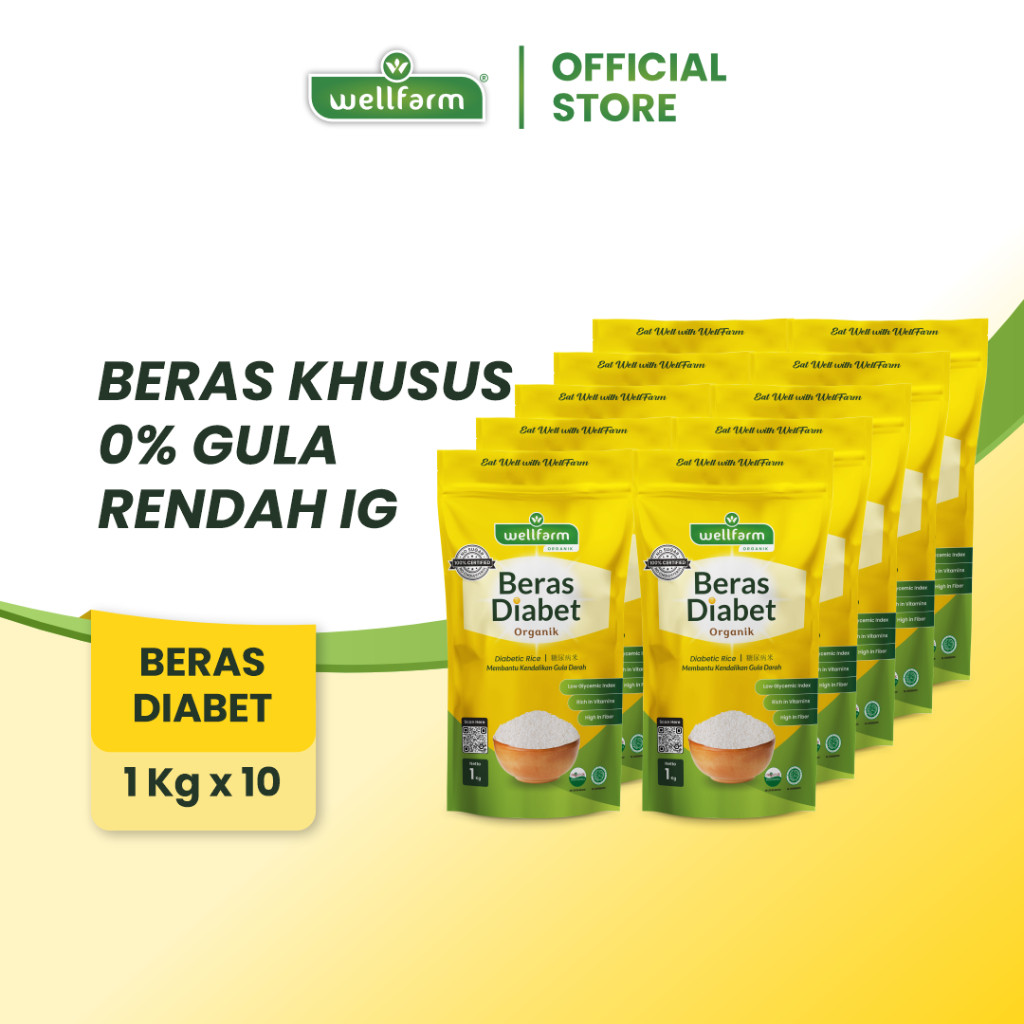 Terlaris Beras Diabetes Organik, WellFarm Beras Diabet Bundling 10Kg