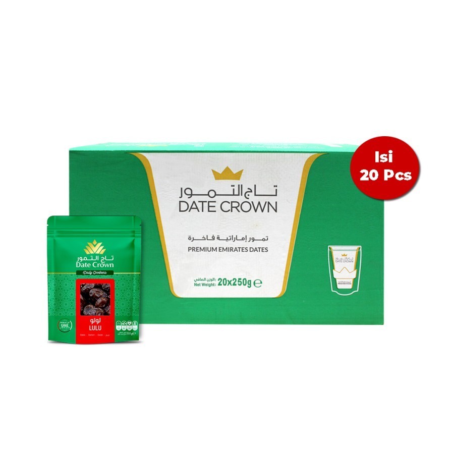 Terlaris Kurma Date Crown Lulu 250 g – 1 Dus (isi 20 pcs)
