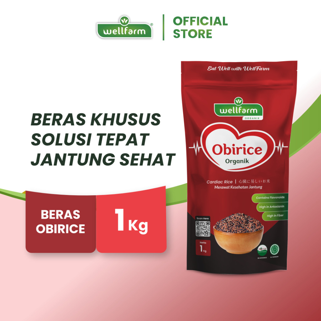 Terlaris WellFarm Obirice Organik 1Kg – Bantu Jaga Kesehatan Jantung | Cocok Untuk Diet Sehat & Diabetisi