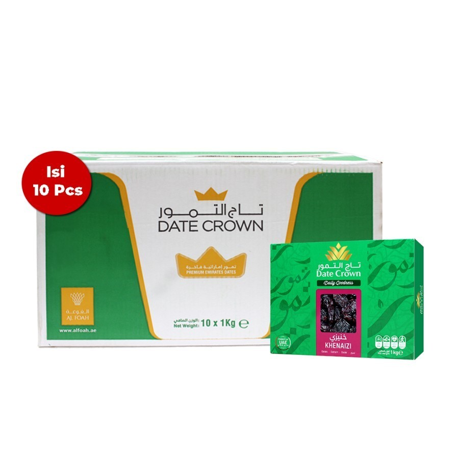 Terlaris Kurma Date Crown Khenaizi 1 kg – 1 Dus (isi 10 pcs)