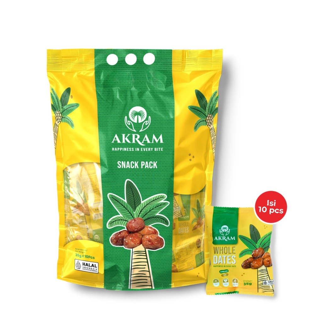 Terlaris Kurma Akram Whole Dates Snack Pack (1 PACK)