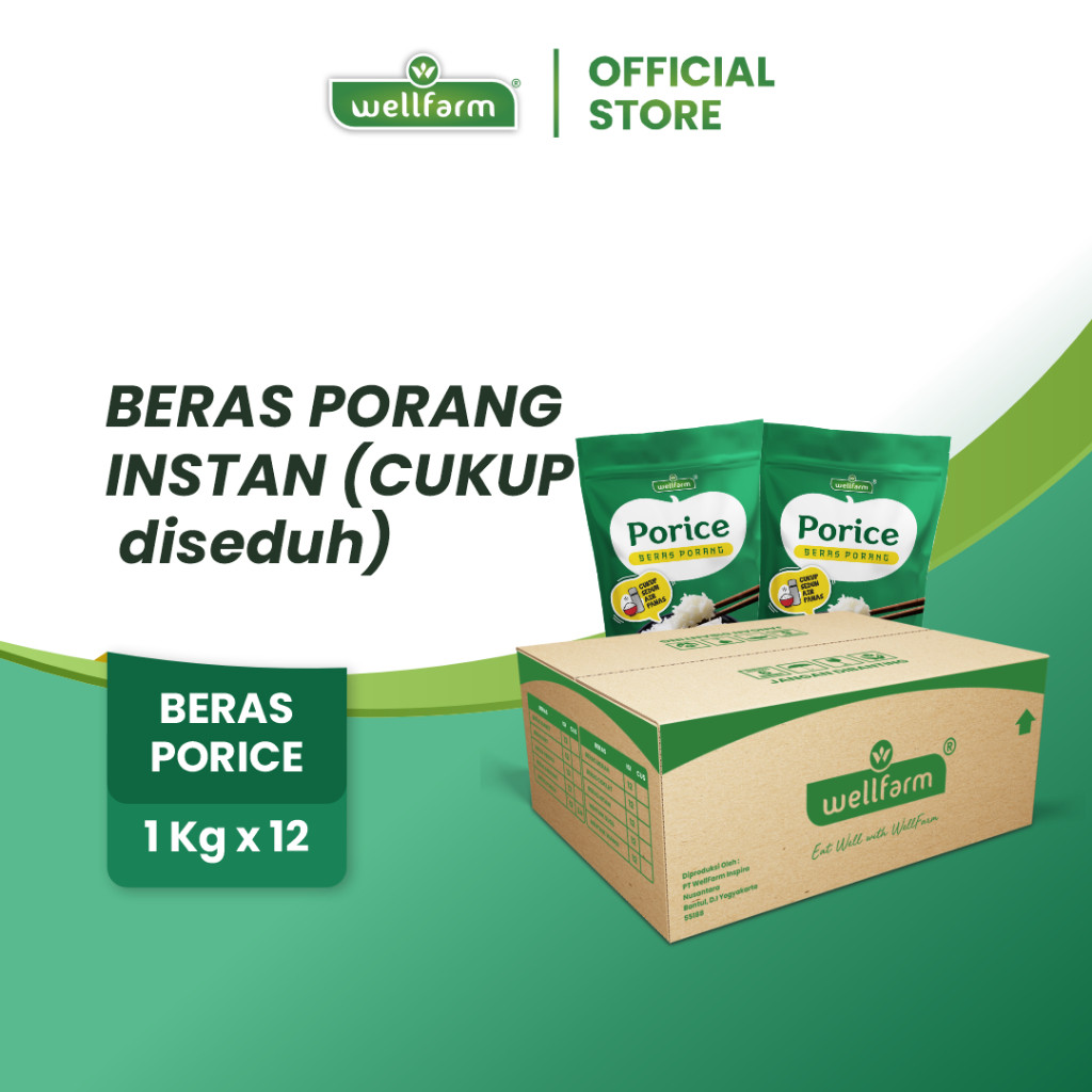Terlaris PORICE Beras Porang Kardus Isi 12 Pouch 1 Kg – Konjac Rice