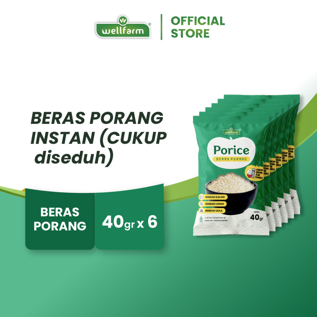 Terlaris Porice Beras Porang Sachet Instan, Baik Untuk Diabetes dan Diet | Spesial Bundle 6 Pcs