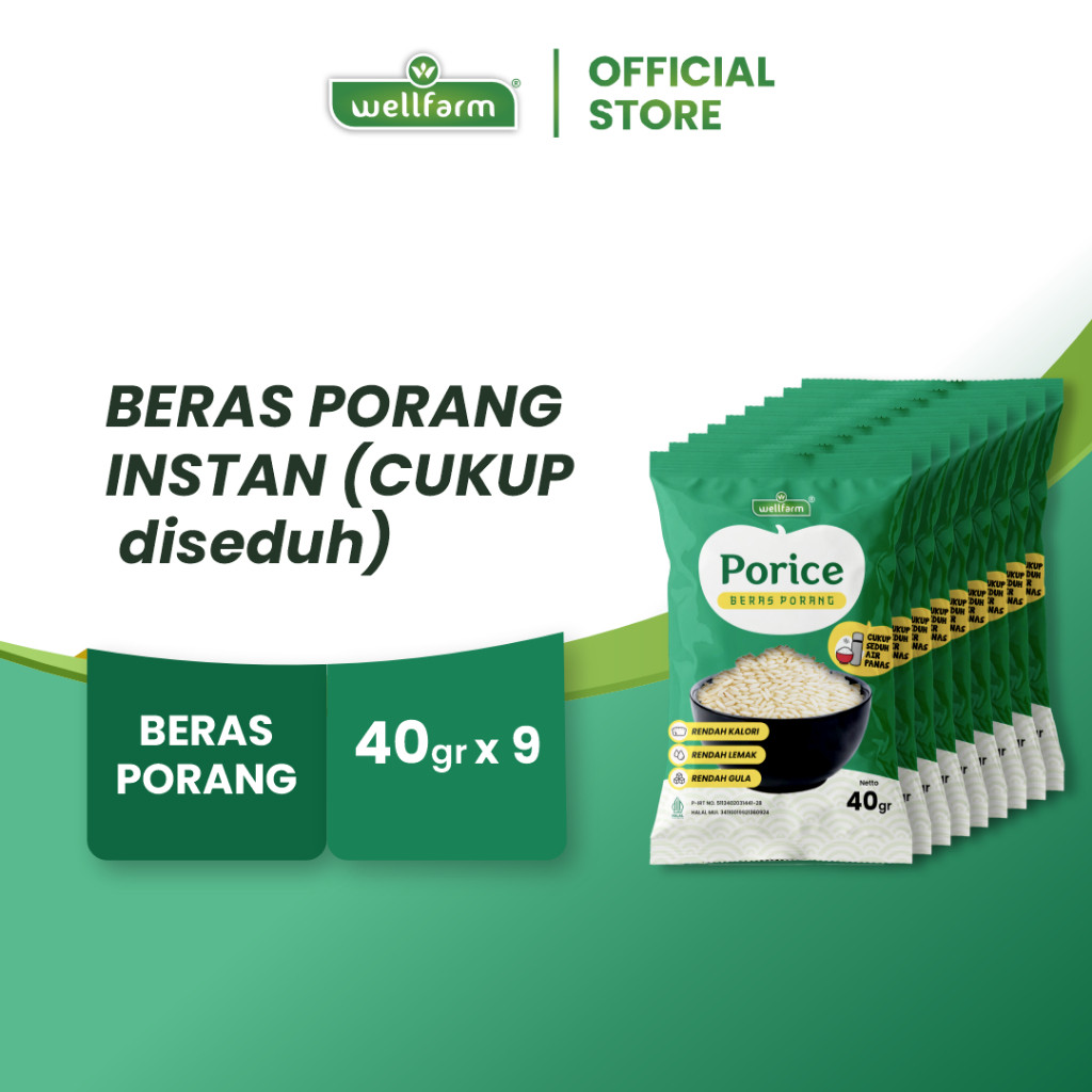 Terlaris Porice Beras Porang Sachet, Beras Instan Sehat Untuk Diet & Diabetes – Spesial Bundle 9 Pcs