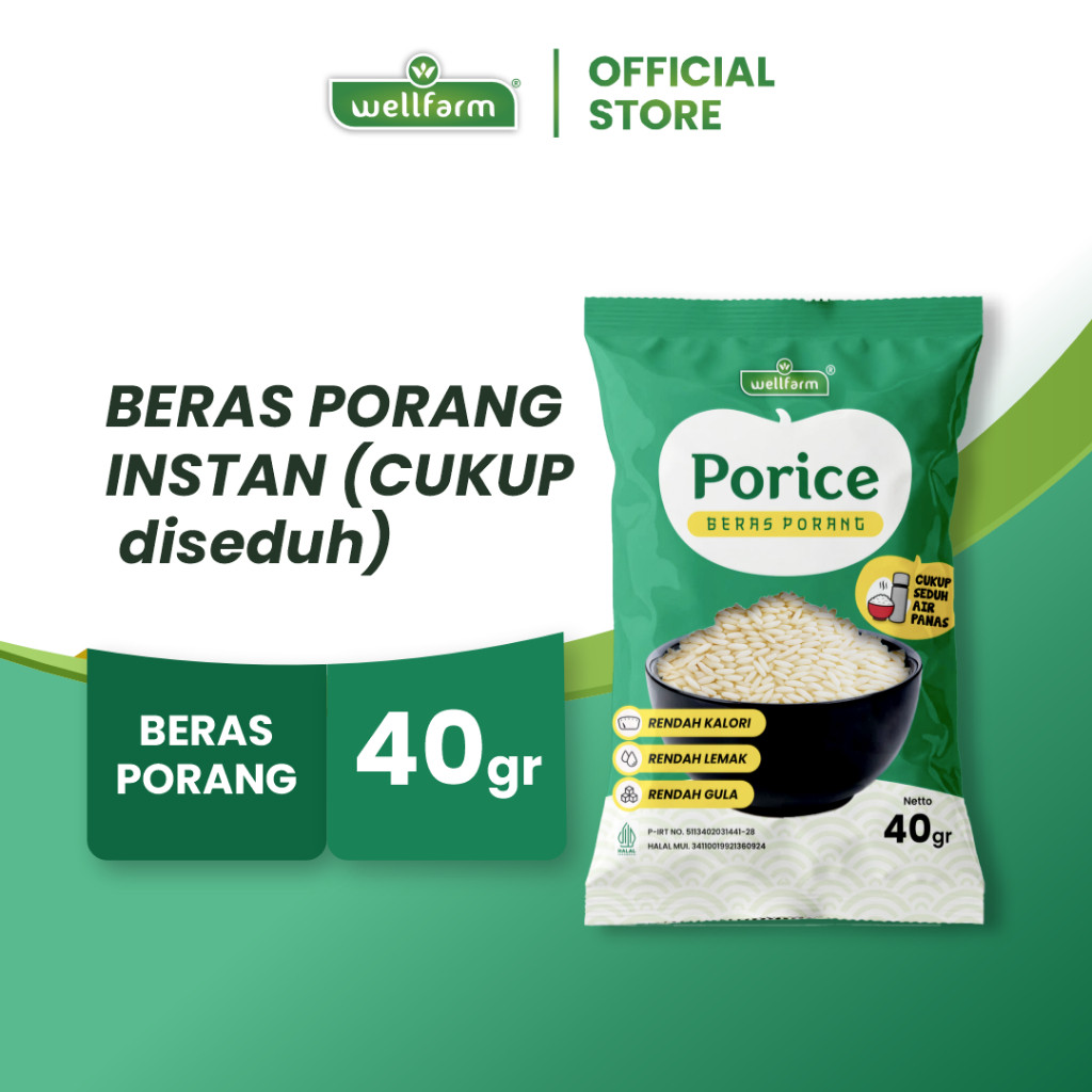 Terlaris Porice Beras Porang Sachet, Cocok Untuk Diet dan Diabetes – WellFarm Shirataki/Instan Konjac Rice